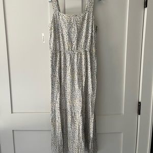 white speckled cotton dress